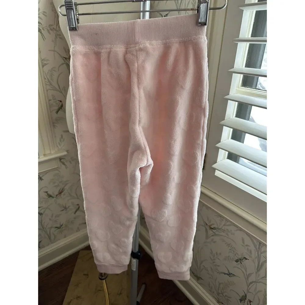 BCBG Girls Sleep Pajama Sweater Set Pink Hearts Small 7/8